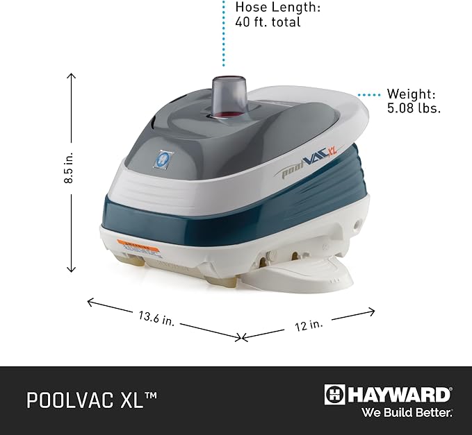 Hayward W32025ADV PoolVac XL Automatic Inground Pool Vacuum Cleaner, Suction Vinyl Pool Cleaner up to 20 x 40 ft