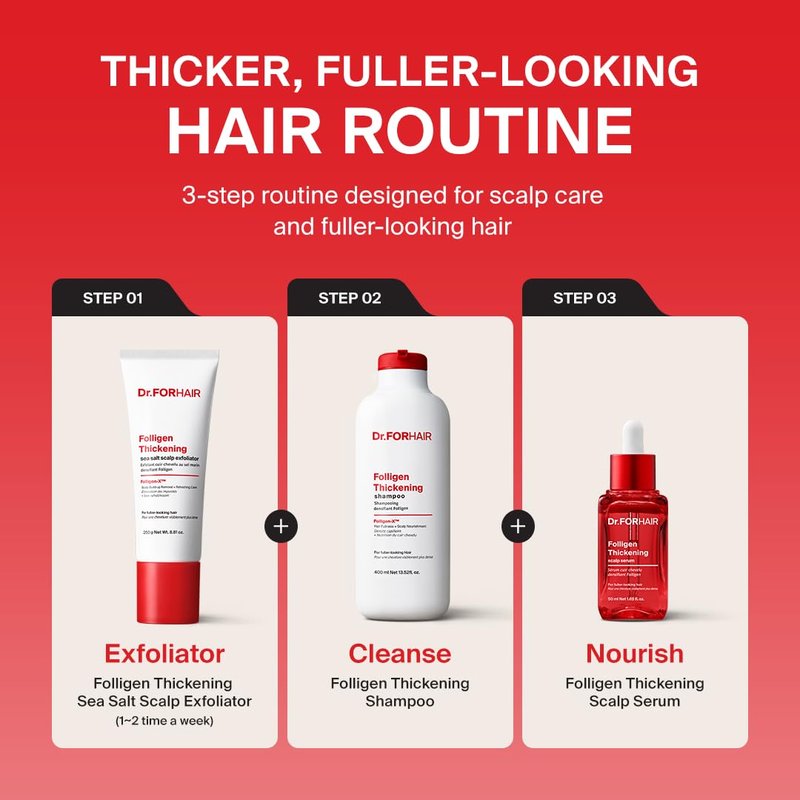 Dr.FORHAIR Folligen Thickening Shampoo 16.9 oz | Biotin, Salicylic Acid & Rosemary | Anti-Breakage | Helps Reduce Hair Loss Due to Breakage | Volumizing for Fuller-Looking Hair