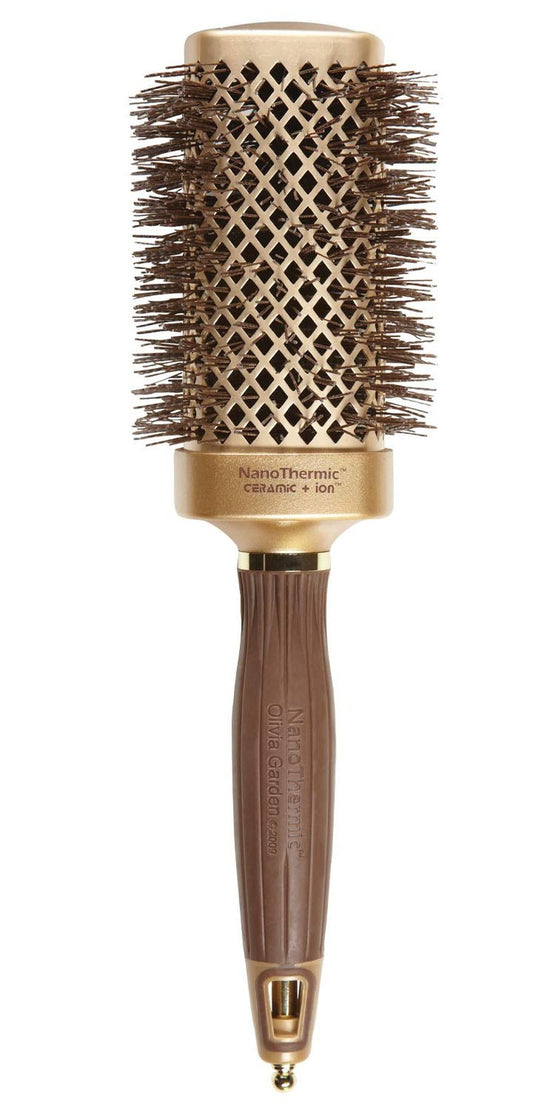 Olivia Garden NanoThermic Ceramic Ion Hair Brush | Professional Blowout Tool for Normal to Thick Hair - 2" Barrel