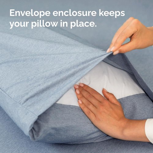 King Standard Pillow Cases - Ultra-Soft Hotel Quality Covers | Fade-Free & Wrinkle Resistant - 2 Piece Set in Heathered Blue