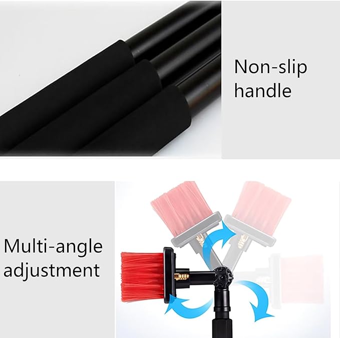 Water Fed Pole, Outdoor Window Window Cleaning Tool (Glass, Solar Panel, Etc.) Professional 3-in-1 Kit: Scrubber Brush W/Spray Washer Window Squeegee 7.2Rod Length 30brush