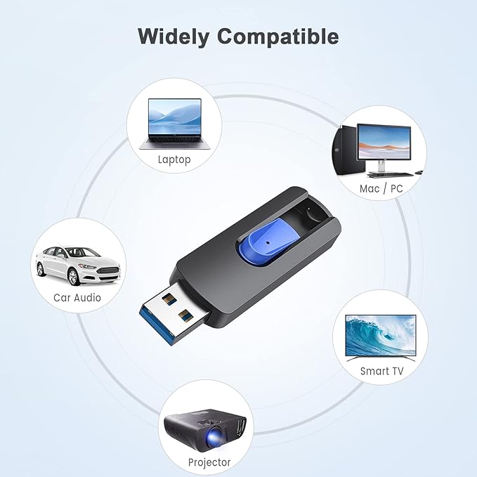 JUANWE 128GB 2 Pack USB Flash Drives, Thumb Drive Retractable Slide USB 3.0 Flash Drive, Memory Sticks USB Drive Portable with Lanyard Hole, Jump Drive for Srotage & Backup (128 GB 2 Pack)