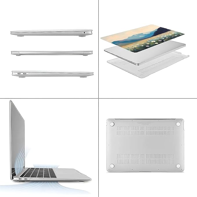 COTAIL Compatible with MacBook Air 13.3 13.6 Inch Case 2022 2021 2020 2019 Plastic Hard Shell Case Cover,13.6 Air (A2681) M2 2022, Wildflowers and Mountains