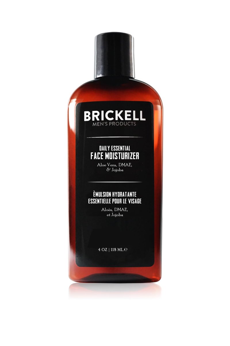 Brickell Men's Daily Essential Face Moisturizer for Men, Fast-Absorbing Face Lotion with Niacinamide, Green Tea, and Hyaluronic Acid, 4 Ounce, Unscented