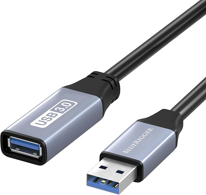 BlueRigger Active USB 3.0 Extension Cable 6FT (5 Gbps USB Extender Cord) - Short USB Extension Cable for Webcam, VR Headset, Printer, Hard Drive, Keyboard, Mouse