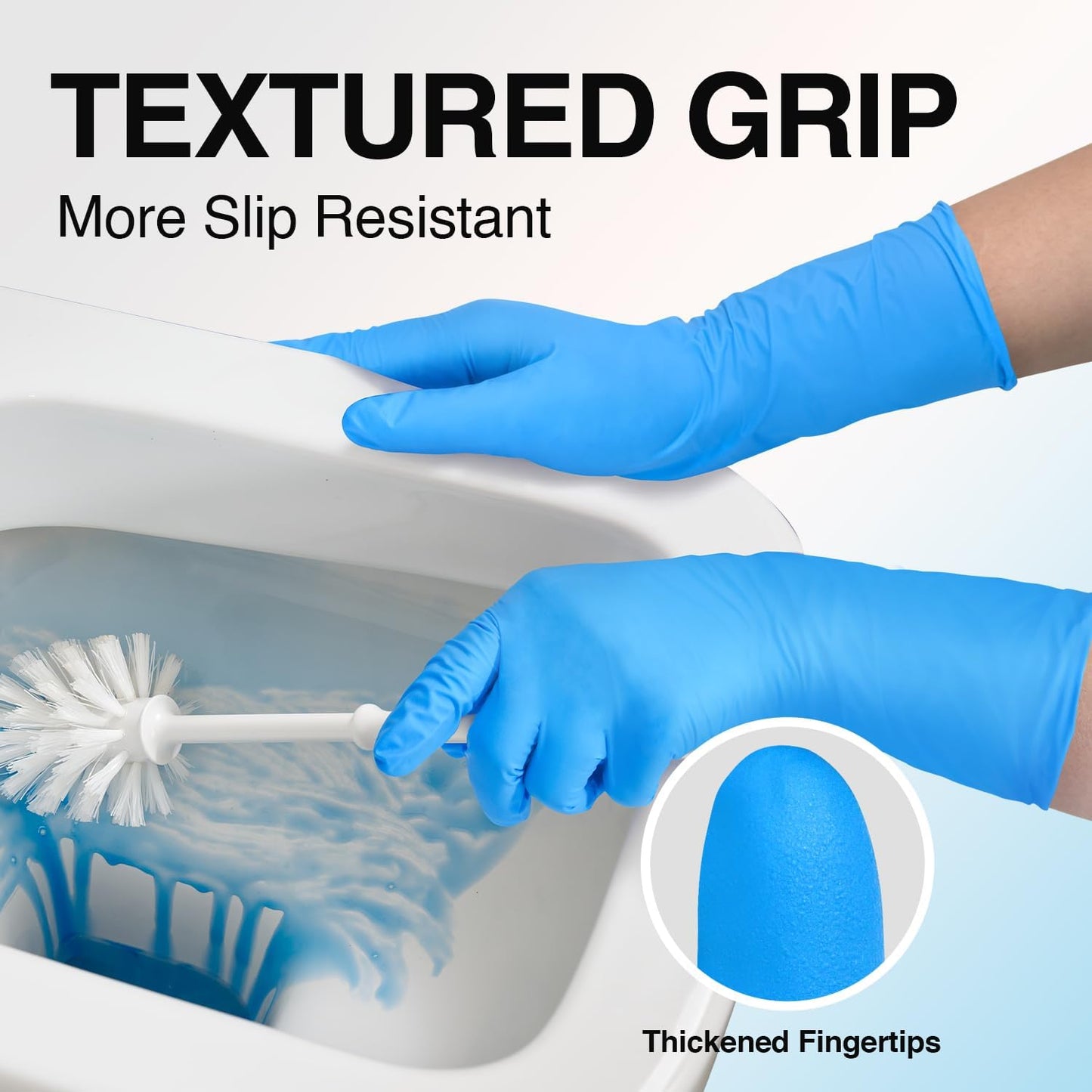 Schneider Nitrile Exam Gloves - 12-Inch Extended Cuff, Small, 50-Count | Latex-Free, Powder-Free, Blue
