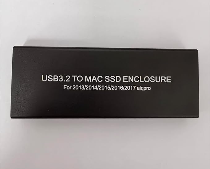 Jorkar External USB-C 3.2 SSD Enclosure for MacBook Air/Pro 12+16 PIN SSDs, Hard Drive Reader for A1466 A1465 A1502 A1398 SSDs mid 2013-2017, Portable Mac SSD to USB C Adapter Case