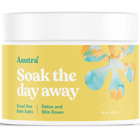 ASUTRA Dead Sea Bath Salts (Detox & Slim Down), 16 oz - Soak in Rich & Vital Healing Minerals - Purify & Energize with Eucalyptus, Sweet Orange, & Lemon Essential Oils