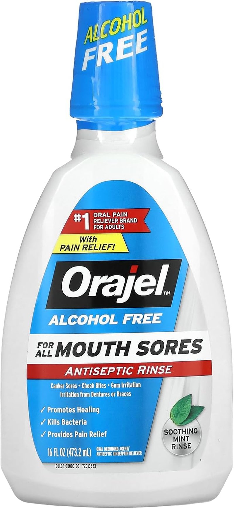 Orajel Antiseptic Mouth Rinse - Alcohol-Free Oral Care Solution | 16 fl. oz.