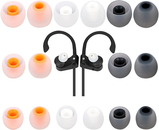 TSZYYM Earbud Tips Ear Bud Tips Soft Anti Slip Washable and Reusable Silicone Replacement Earbud Tips Fit Most in-Ear Earbuds(Inner Hole 3.8mm -5.1mm) 18pcs S M L