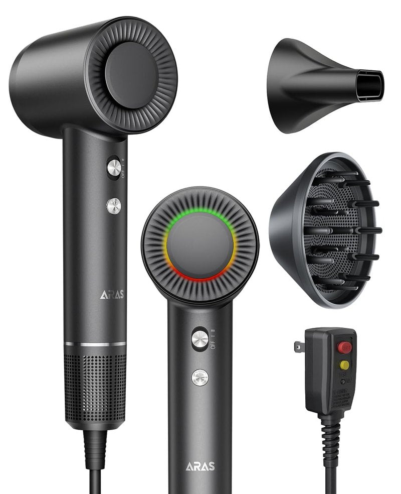 Negative Ionic Hair Dryer - 160,000 RPM Professional Blow Dryer for Fast Drying | Low Noise, Brushless Motor