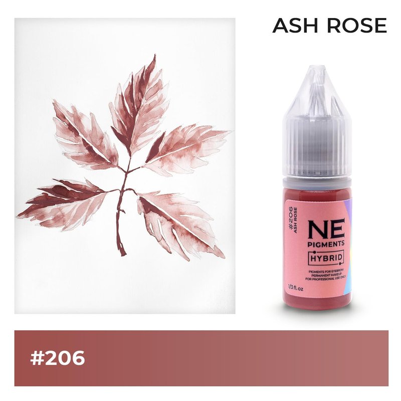 NE PIGMENTS #206 Ash Rose - By Elena Nechaeva - Lip Pigment - Permanent Makeup - Professional Tattoo Ink