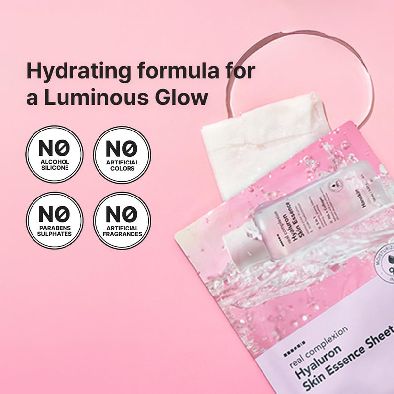 Hanskin Hyaluron Glow Sheet Mask – Korean Hydrating Face Mask with Hyaluronic Acid, Rosehip Extract & Madecassoside for Plump, Calm & Dewy Skin | Moisturizing Glass Skin Serum Mask | 10EA