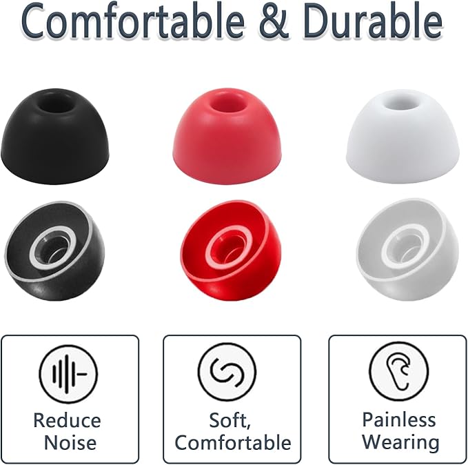 Replacement Silicone Ear Tips for Beats Fit Pro/Studio Buds/Studio Buds+ Headphone, 6 Pairs Earbuds Eartips L/M/S, Eargels Set Fit in Case, Earplug Ear Cap (Black with Pen)