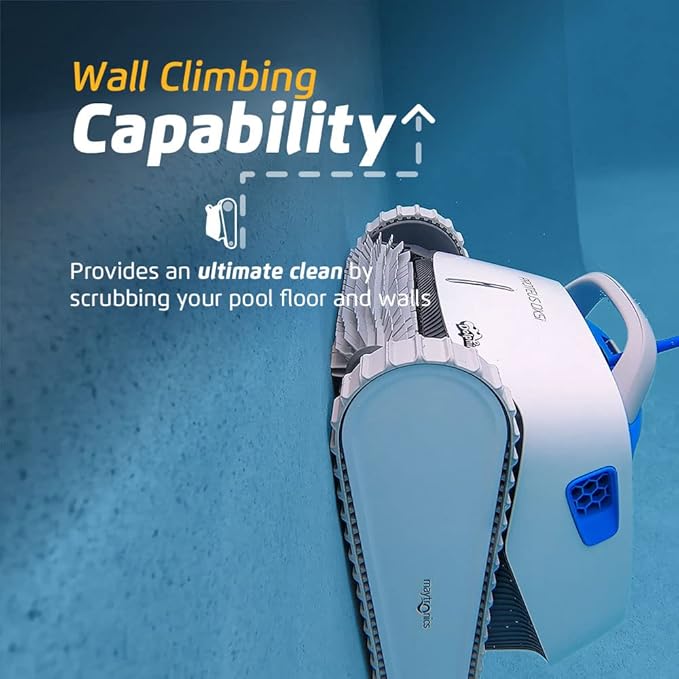 Dolphin Proteus DX5i Wi-Fi Automatic Robotic Pool Vacuum Cleaner, Wall Climbing, Waterline Scrubber Brush, Ideal for In-Ground Pool up to 50 FT in Length