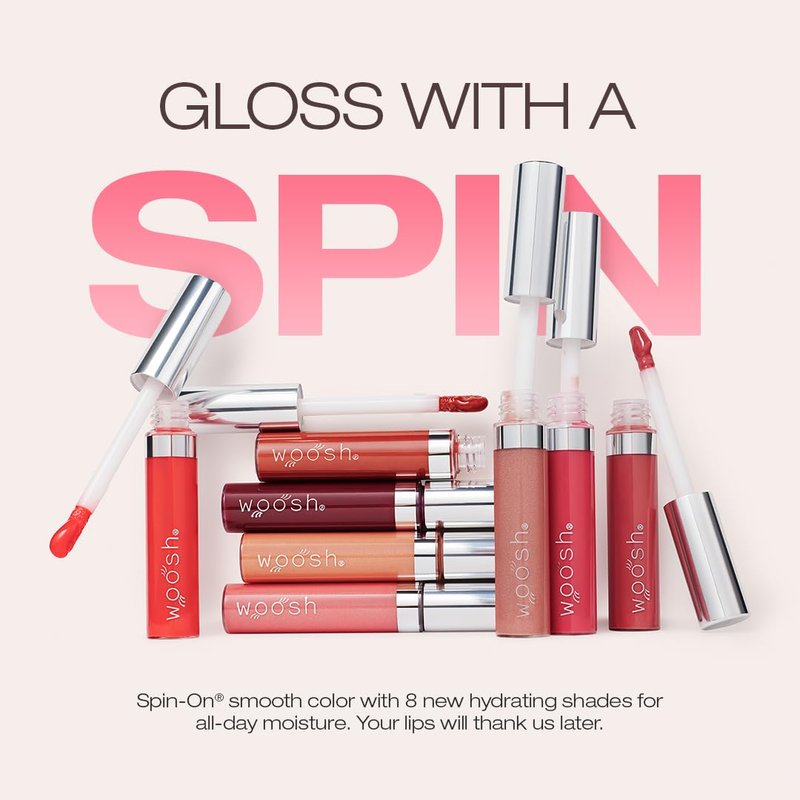 Spin-On Lip Gloss | Hydrating Hyaluronic Acid & Shea Butter for No Fine Lines - Vegan, Cruelty-Free, Veil