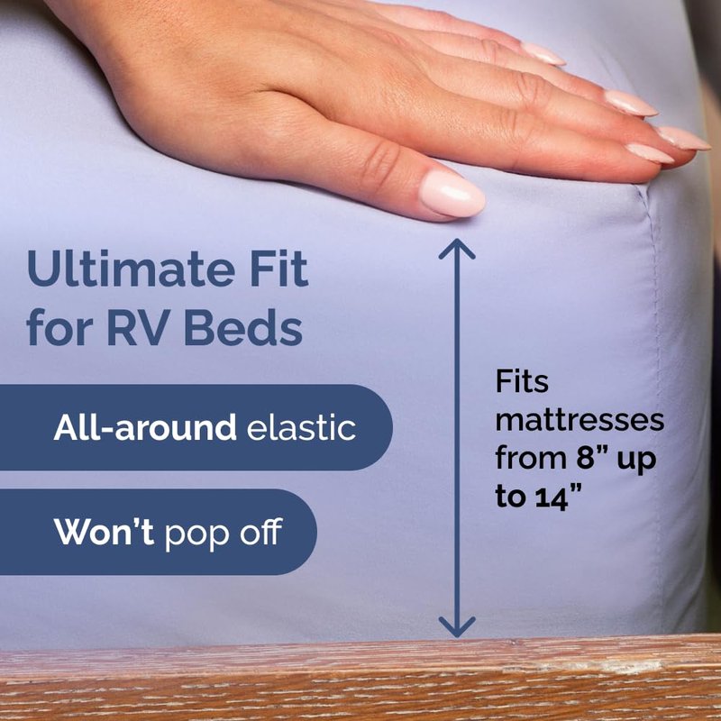 Short Queen Size 4 Piece Sheet Set - RV Short Queen, Soft, Breathable & Cooling Bed Sheets Set with Deep Pockets - Hotel Luxury Bedding for Women, Men, Kids, Teens, Boys & Girls - Oeko-Tex - Lavender