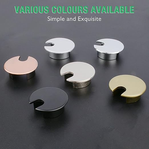 EASYEAH 1 Pcs Desk Grommet 1-3/8" / 35 mm, Desk Cord Hole Cover, Cable Grommet Metal Zinc Alloy Materilal, Desk Hole Grommet for Home & Office Pc, Detachable Cable Cord Organizer-Matte Silver