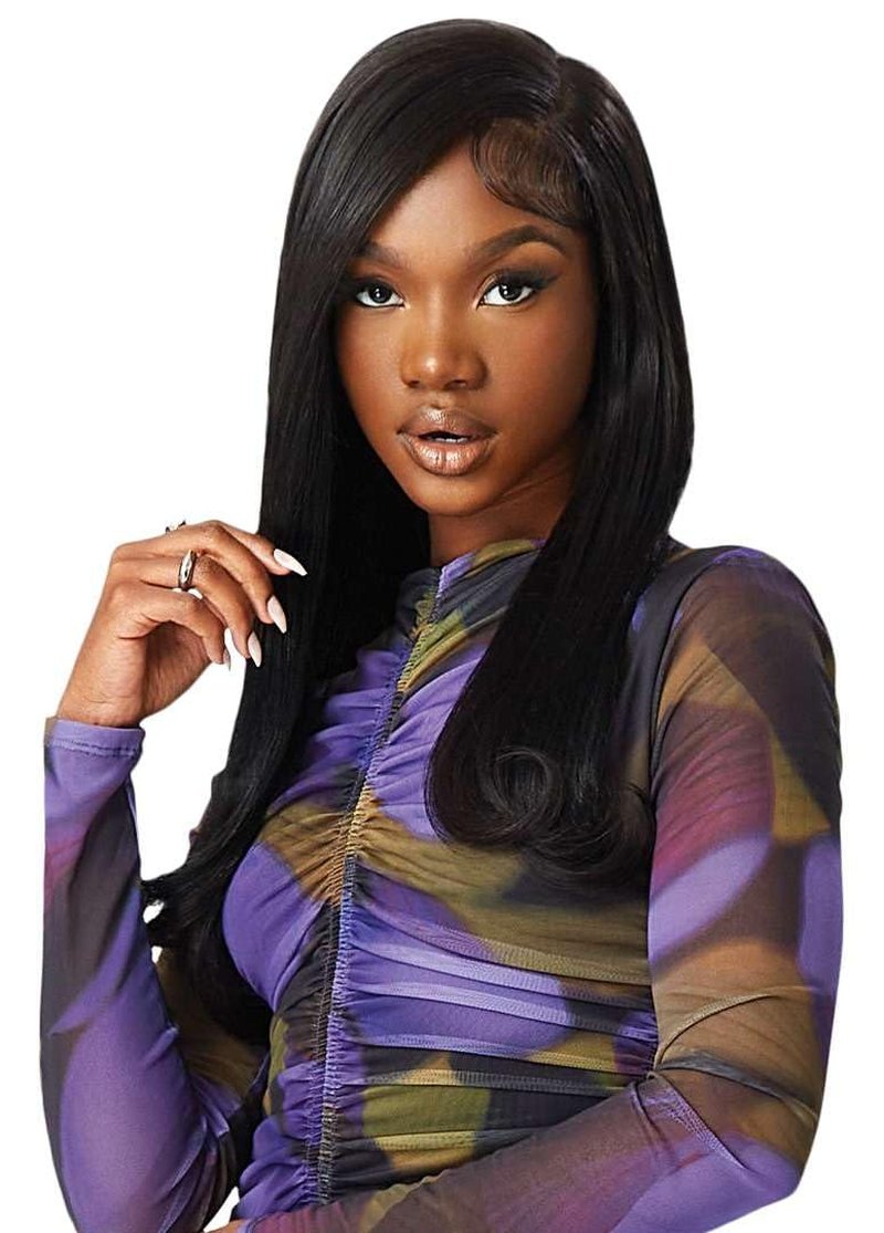 Outre 100% Human Hair Purple Pack Yaki 12" (1 Pack, OFF BLACK 1B)