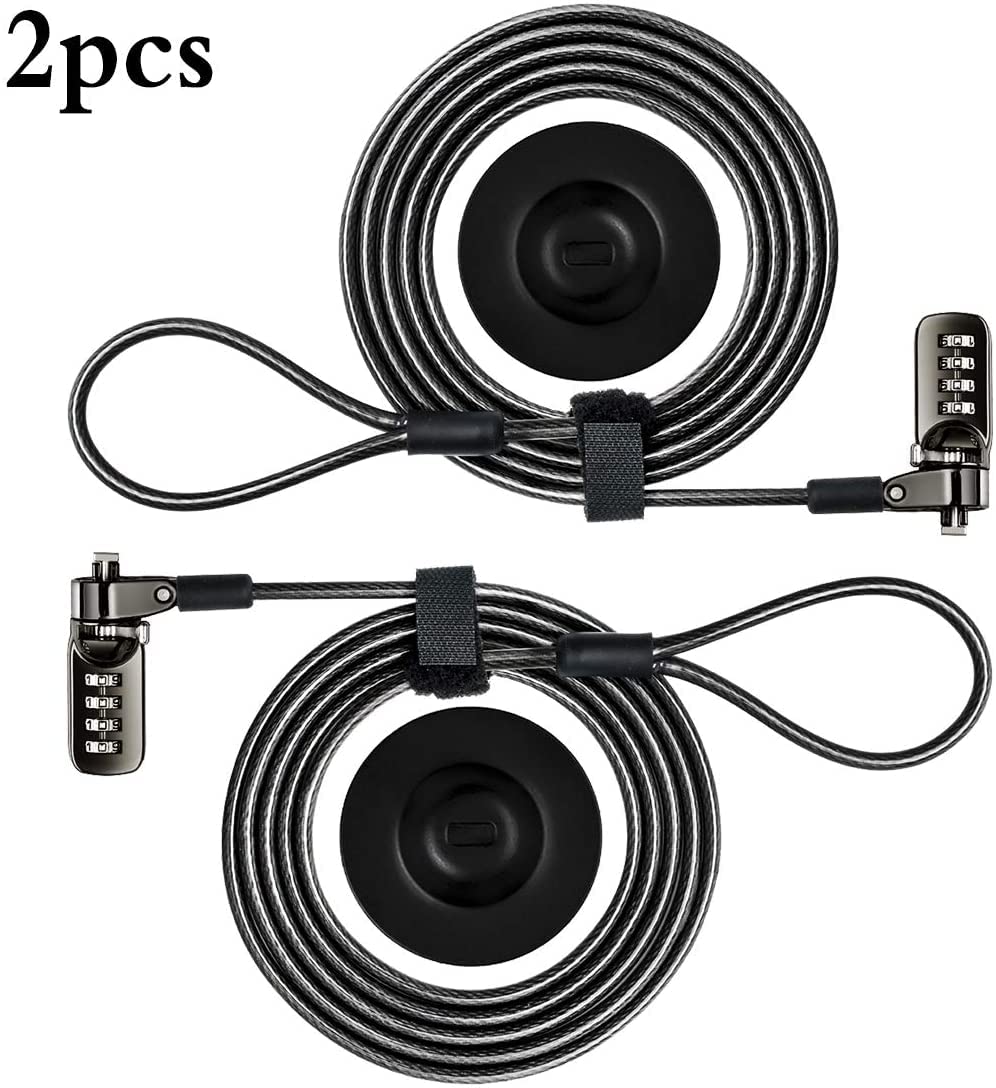 I3C Laptop Cable Lock 4 Digital Combination Lock Security Computer Cable Lock Anti Theft Combination Lock Compatible for Tablet Laptop (2 Packs)