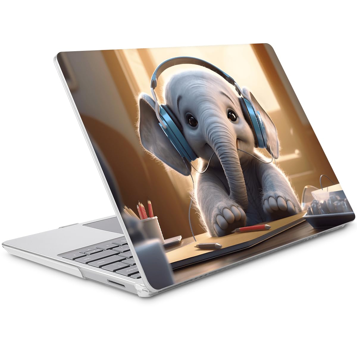 Tuiklol Case for 15 Inch Microsoft Surface Laptop 5/4/3 2022-2020, Model 1979/1953/1872/1873 Hard Shell Cover, Keyboard Cover+Screen Protector+Dust Plugs, Elephant