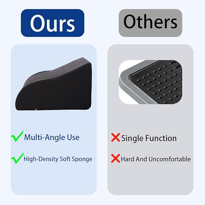 Opuvidity Foot Rest for Under Desk at Work, Ergonomic Under Desk Footrest with Washable Cover for Office, Home & Gaming Leg Elevation Pillow Black