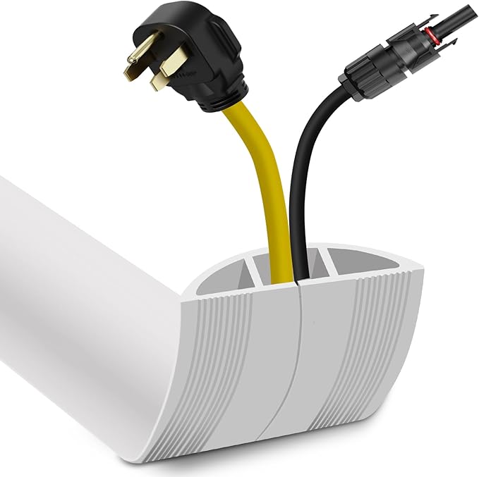 JAHOMFAI Floor Cord Cover 10FT Cord Covers for Wires on Floor Protect Wires & Prevent Trip Hazards, Easy to Cut for Home, Office, School, Concerts, Cavity W0.6in x H0.32in