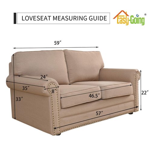 Easy-Going Reversible Loveseat Couch Cover for 2 Cushion Couch Sofa Cover for Dogs Water Resistant Furniture Protector with Foam Sticks Elastic Straps for Pet (Loveseat, Light Gray/Light Gray)