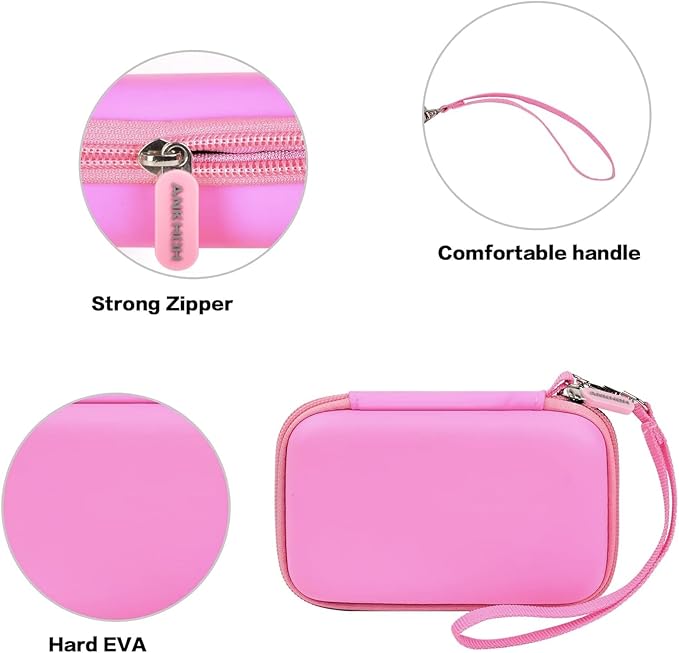 ANKHOH Travel Case for UCOMX for Nano/for Iseyyox/for LISEN/for RTOPS 3 in 1 Wireless Charger, Foldable Magnetic Charging Station Storage Holder Bag for Fast Charge Pad Cable Adapter, Pink-Box Only