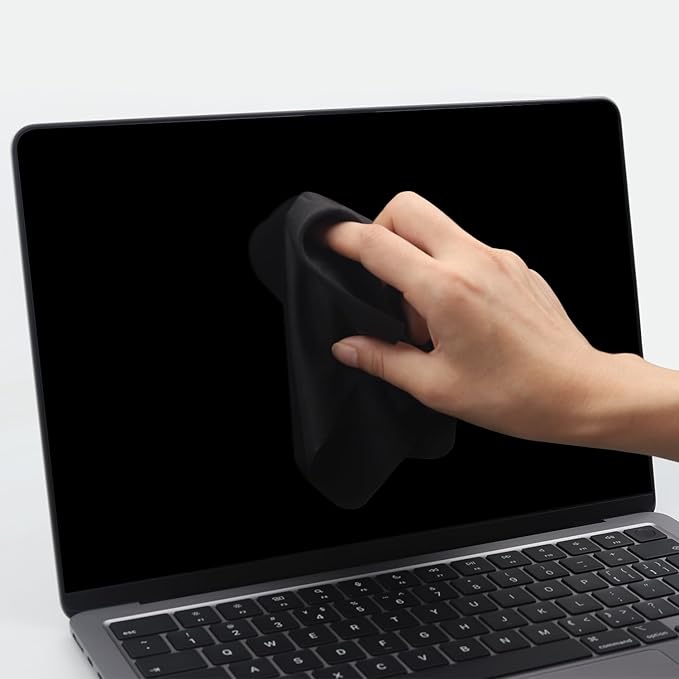 MUBUY-GOL 2 Pack Microfiber Liner Cleaning Cloth 13" with Screen Keyboard Imprint Protection, Laptop Keyboard Protector Compatible with MacBook Neo/Pro/AIR 13" and MacBook Pro 14"-Black