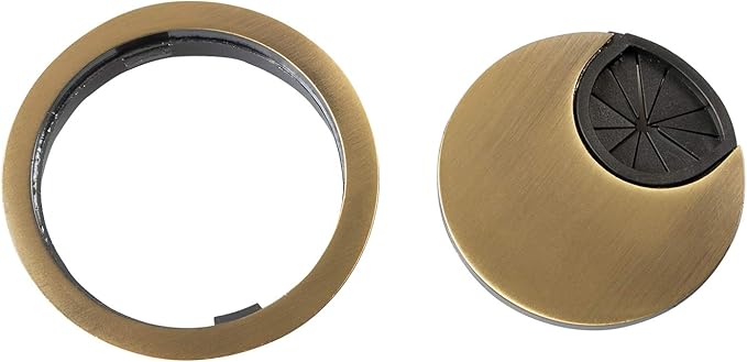 aoozleny Desk Grommet for Wire Organizer,PC Computer Desk Plastic Grommet Cord, Tidy Cable Hole Cover Organizers,2 Pack (53mm, Gold)