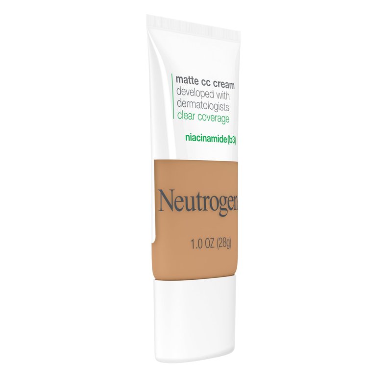 Neutrogena Clear Coverage Flawless Matte CC Cream, Full-Coverage Color Correcting Cream Face Makeup with Niacinamide (b3), Hypoallergenic, Oil Free &-Fragrance Free, Butterscotch, 1 oz (Pack of 2)