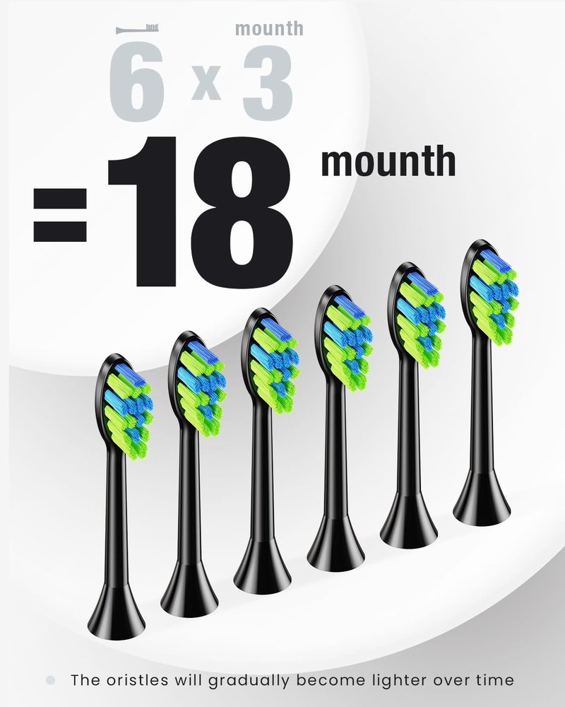 7AM2M Sonic Electric Toothbrush for Adults&Kids, Type-C Charging Run for 120 Days, with 6 Brush Heads, 5 Modes&40000VPM Powered Rechargeable Toothbrush, Travel & Home Use (Black)