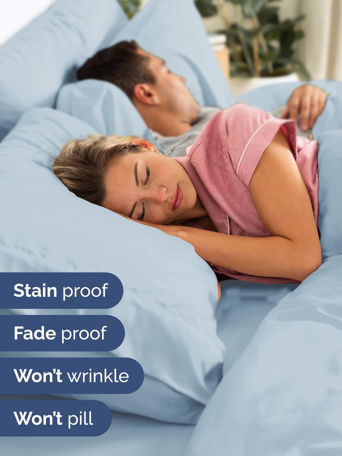 Skiennix Extra Deep Cal King Sheet Set - 6 Piece Breathable Cooling Bedding - Soft Wrinkle-Free Sky Blue