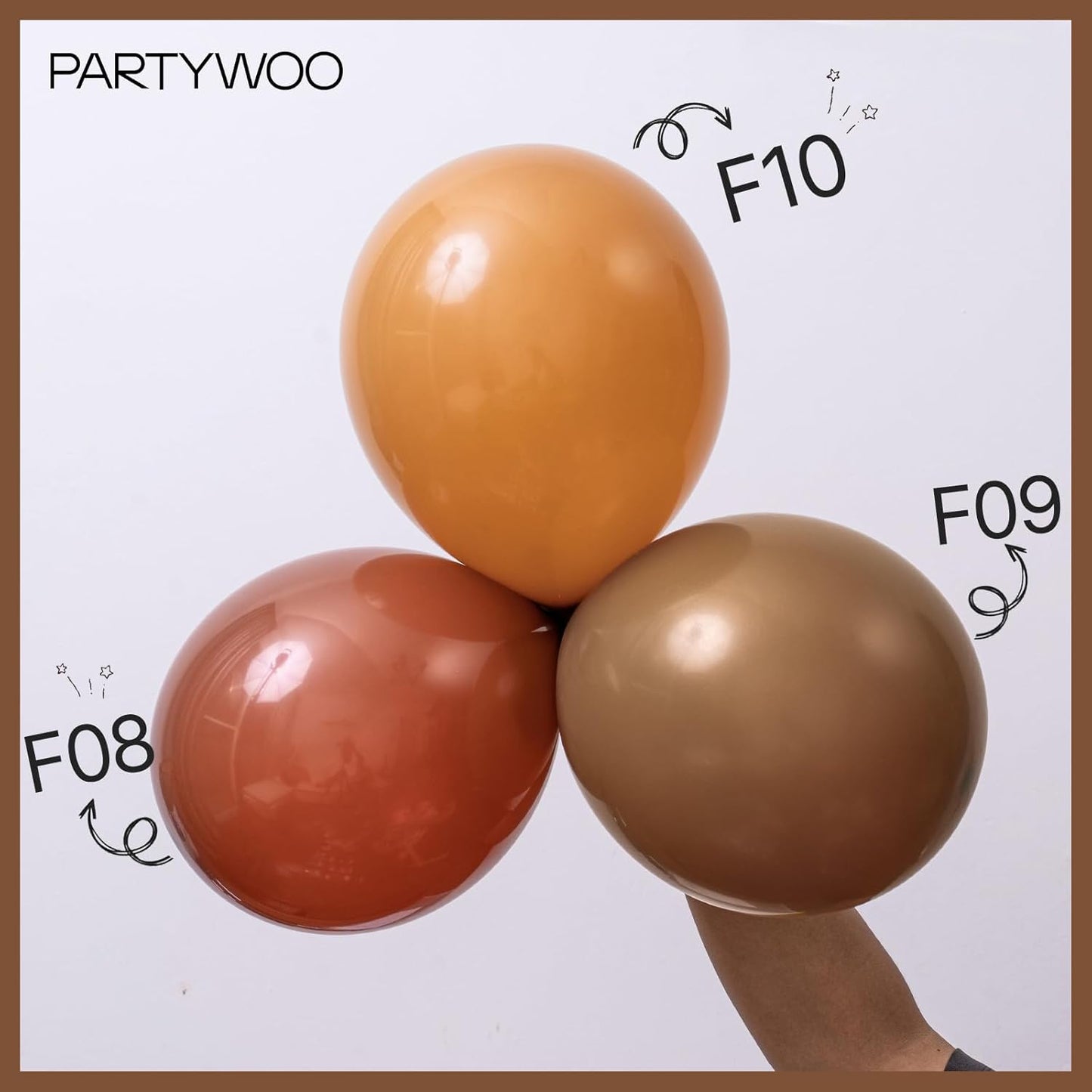 PartyWoo Light Brown Balloons - 100 Pcs Latex Balloon Arch Kit | Various Sizes for Birthday & Wedding Decor