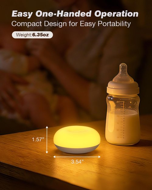 Geecent Baby Night Light, 0 Blue-Light Nursery Egg Light for Breastfeeding, Flip Design, Soft BPA Free, 3 Colors & Dimming, Rechargeable Portable Touch Nightlight for Kids Toddler