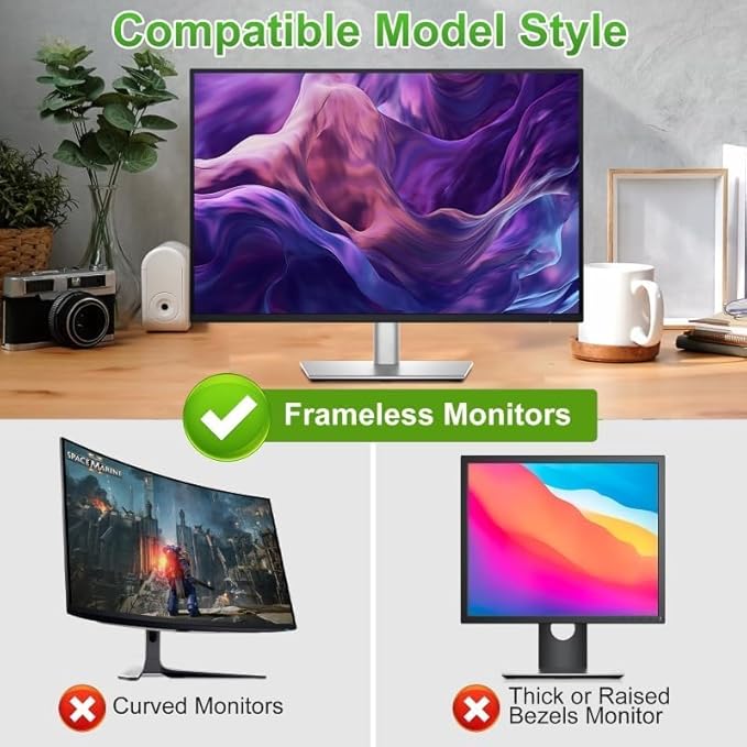 Hoktods Magnetic Hanging Computer Privacy Screen 32 Inch, Removable Privacy Shield for 16:9 Widescreen Frameless Monitor, Anti Spy Anti Scratch Anti Glare Blue Light Screen Guard