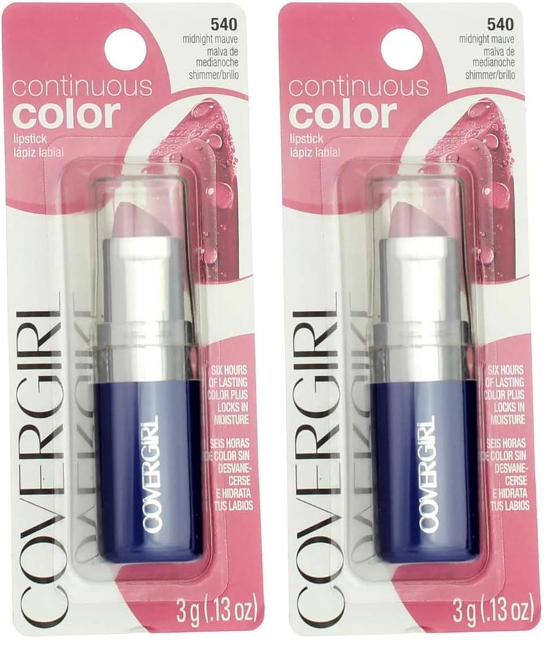 COVERGIRL Continuous Color Lipstick Midnight Mauve 540, .13 oz (packaging may vary) (Pack of 2)