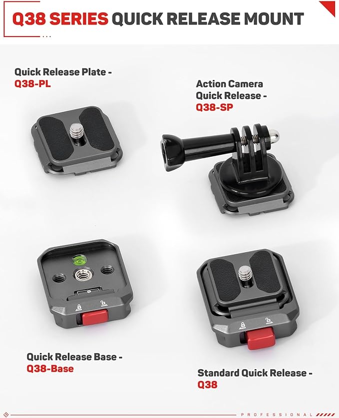 IFOOTAGE Q38 Quick Release Plate, Camera Quick Release Tripod Mount Adapter with 1/4" Screw, QR Adapter for Sony Canon DSLR, Tripods, Monopods, Sliders, Stablizers, Monitors