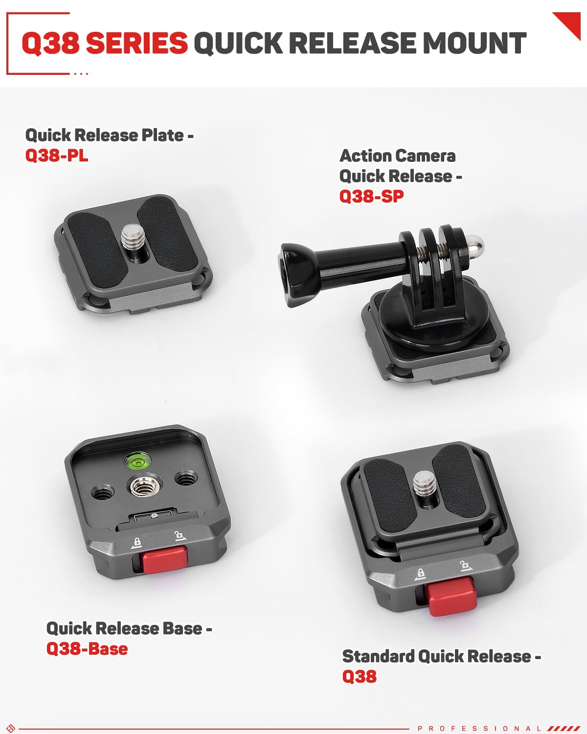IFOOTAGE Q38-PL Quick Release Plate, Camera Quick Release Plate, Tripod Mount Quick Release Plate, QR Adapter with 1/4" Screw for Camera, Q38-PL
