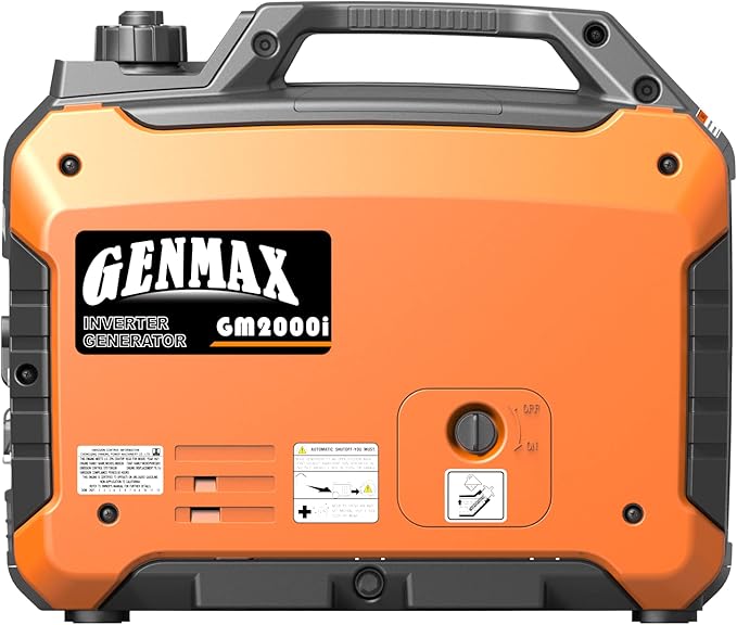 GENMAX Portable Generator, 2000W Ultra Quiet Gas Engine, EPA Compliant, Eco Mode Function, Ultra Light, Suitable for Backup Home and Camping(GM2000i)