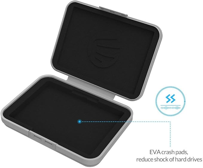ORICO External Hard Drive Case for 3.5 Inch HDD/SSD 5 Packs Portable Hard Drive Carrying Protective Storage Box Anti-Static and Shockproof -PHX5S
