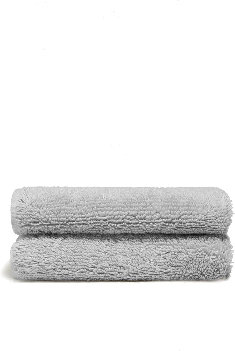 Ultraplush Australian Cotton Washcloths - Set of 2 Soft & Absorbent 800 GSM Luxury Face Cloths | Light Grey