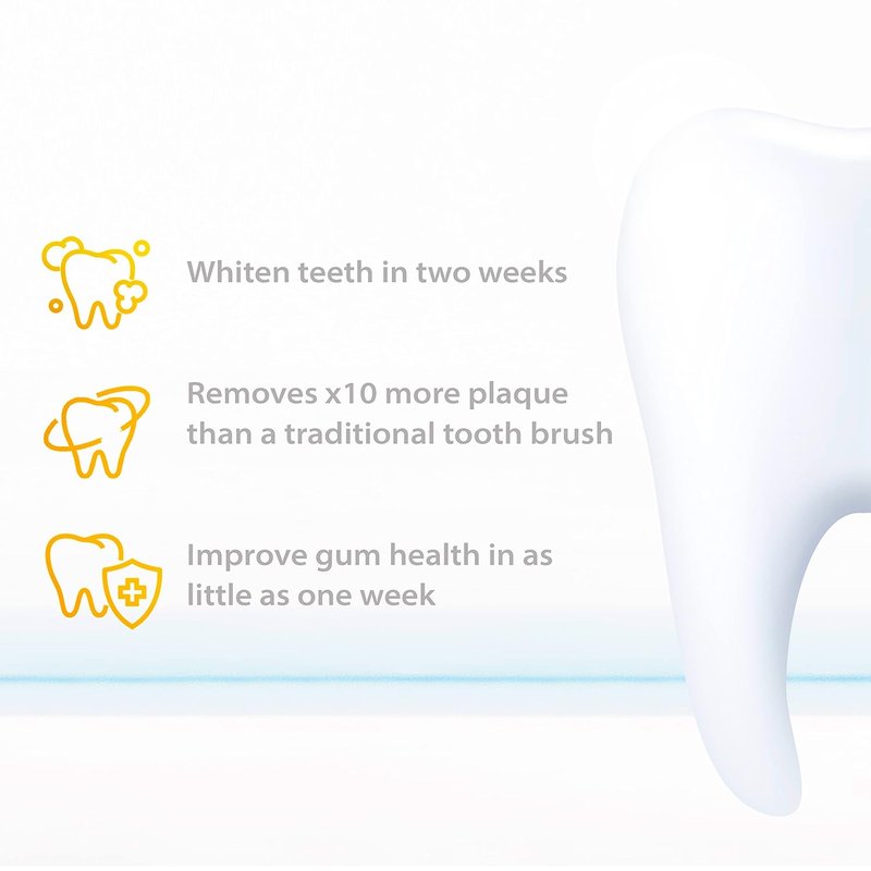 Wagner Stern Ultrasonic Whitening Toothbrush - 5 Modes, 4 Intensity Levels, Travel Case & 8 Soft Bristles