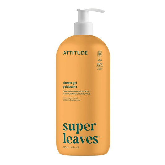 ATTITUDE Body Wash - EWG Verified Vegan Shower Gel | Orange Blossom & Eucalyptus, 32 Fl Oz