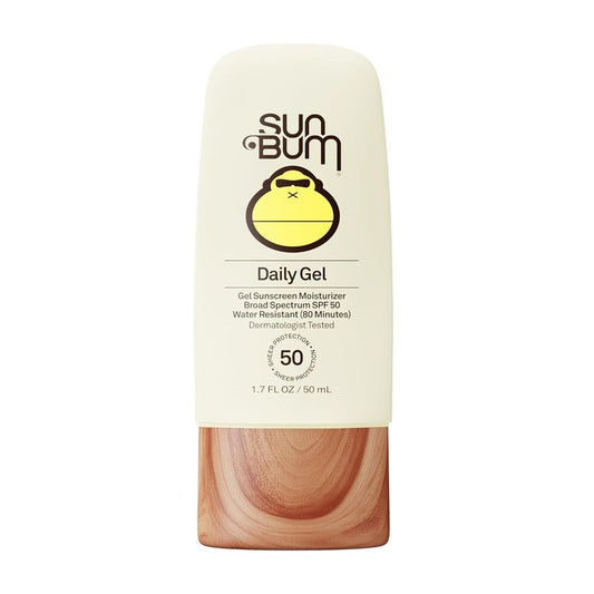 Sun Bum Daily SPF 50 Clear Gel Face Sunscreen - Broad Spectrum Moisturizing Formula with Vitamin E | Travel Size 1.7 oz