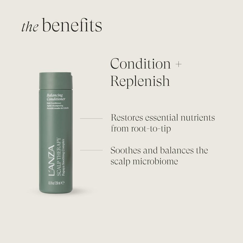 L'ANZA Scalp Therapy Balancing Conditioner For Oily Hair & Sensitive Scalps, Soothes Dryness, Moisturizing, Removes Buildup, Anti-Flake Treatment for Hair Growth, Color Safe Sulfate Free (10.1 Fl Oz)