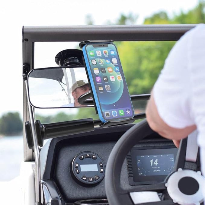 LEVO Adjustable Cell Phone Holder – Clamping Gooseneck Phone Mount with Flexible Long Arm – Hands-Free Smartphone Holder for Desk, Bed, Headboard, Kitchen Counter, Boat, RV & More
