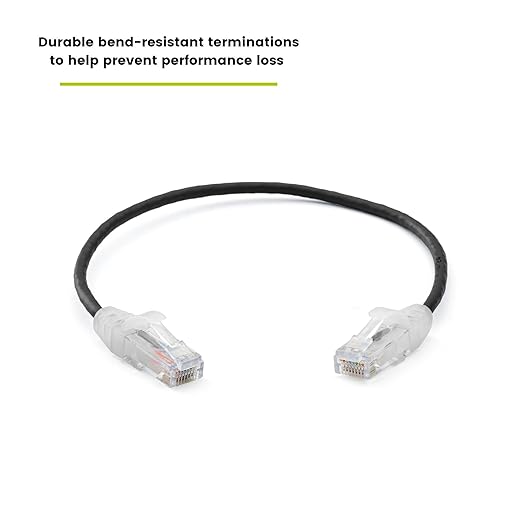 TRUECABLE Cat6 Component Rated Patch Cable, Unshielded (U/UTP), 1ft, Black, 28AWG Stranded Pure Copper, Snagless 10G High-Speed Ethernet Cable, PoE++ 4PPoE 100W, UL Listed, RoHS-3, 1 Pack