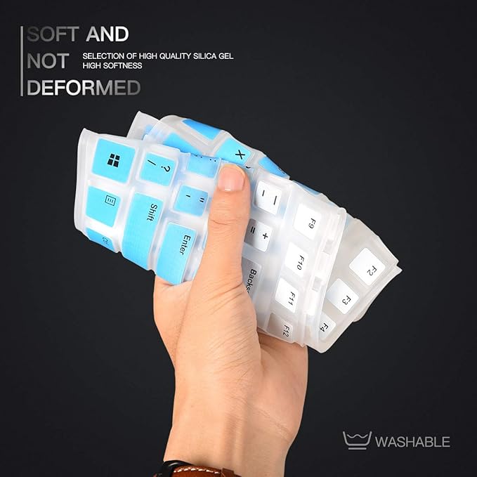 Keyboard Cover for Logitech MK370 MK295 MK270 K270 Keyboard, Logitech MK370 MK270 K270 Keyboard Skin Protector - Gradual Blue